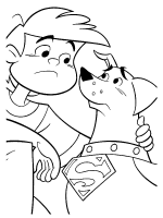 A coloring page of krypto the superdog